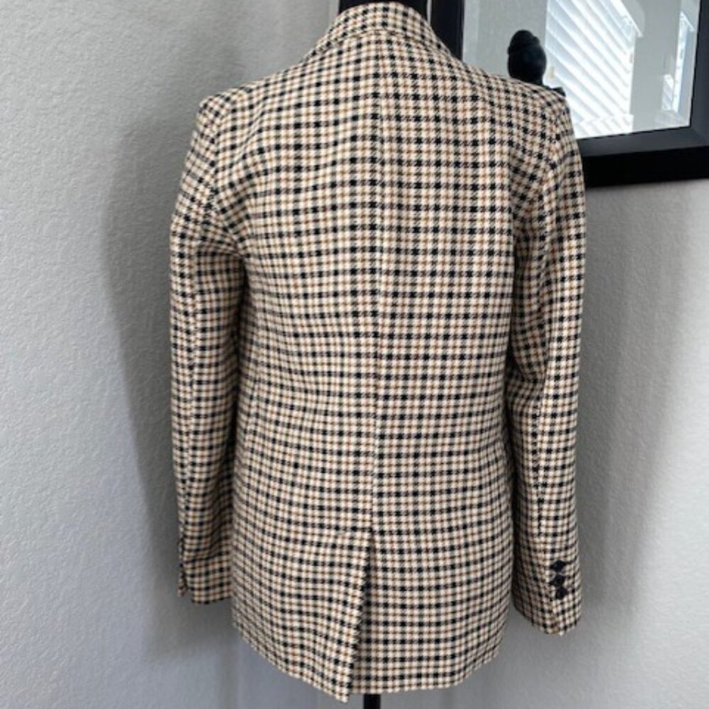 TOPSHOP Classic Tan & Black Houndstooth Suit Blazer Size 2 - Picture 7 of 15